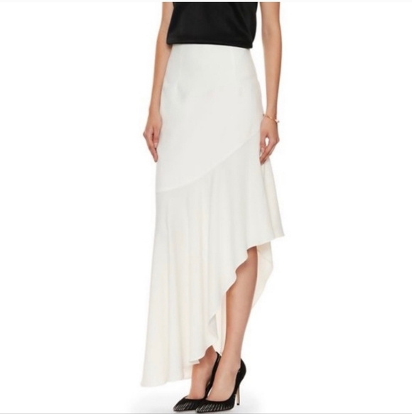 Intermix Dover Flounce Skirt Asymetrical White Size Small - Picture 4 of 13